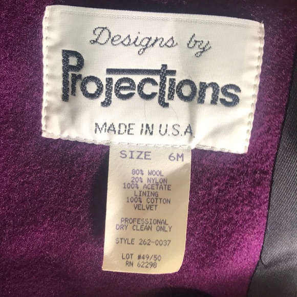 Vintage Long Purple Wool Coat with Pockets - Picture 11 of 16